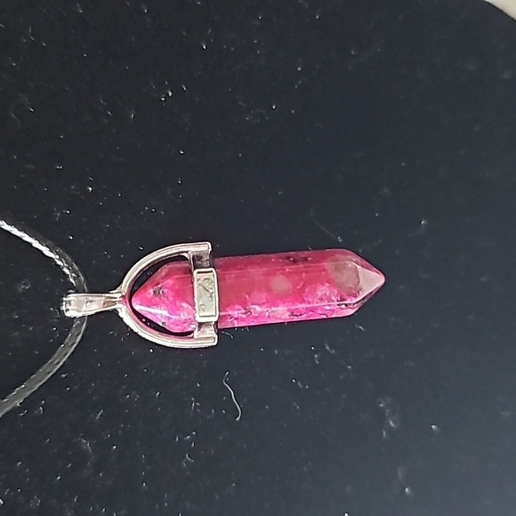 Dark Fuchsia - Bullet Gemstone Necklace - Picture 4 of 5